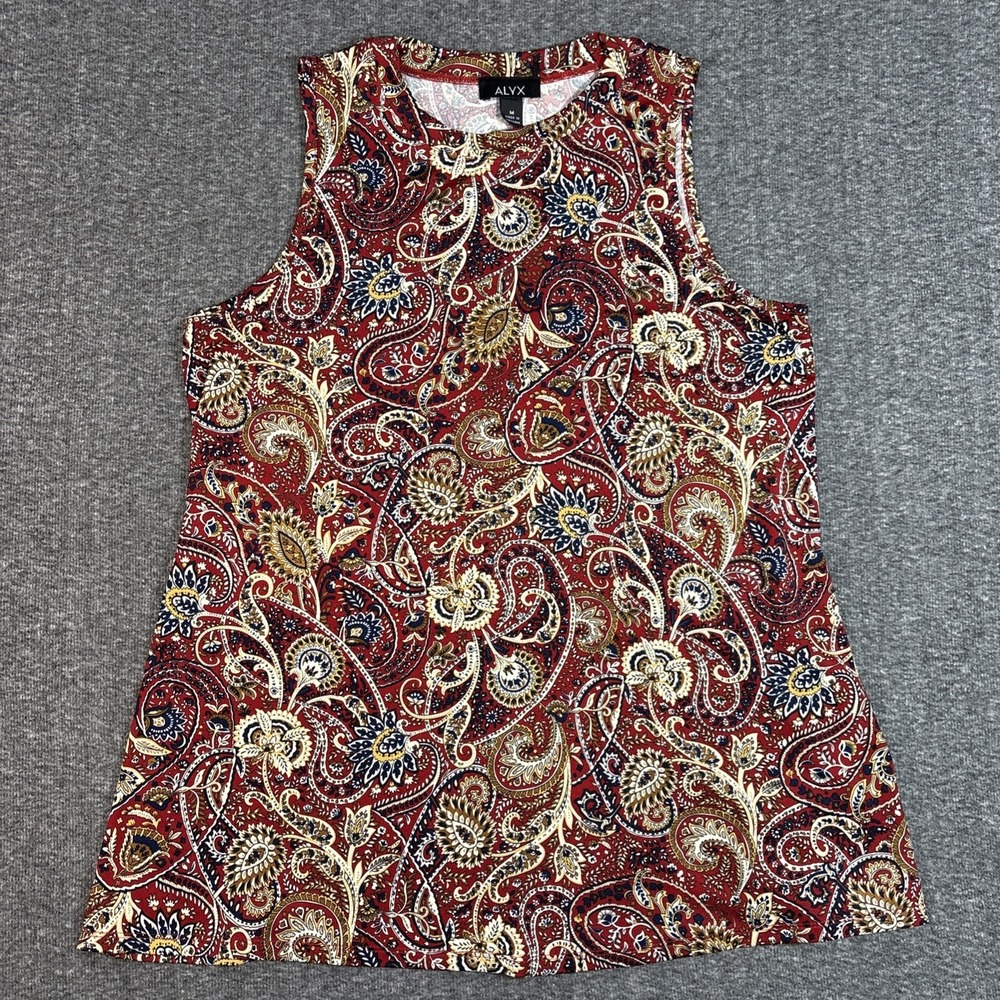 Alyx Tank Top Women's Paisley Colorful Sleeveless Blouse Boho Stretch Soft Sz M